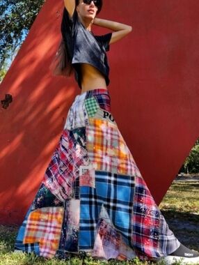 Designer Maxi Skirt Concept Upcycled Patchwork Artisan Craftsman Sustainabile